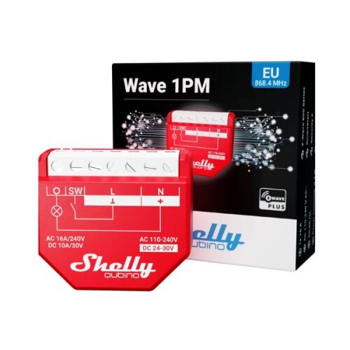 Shelly Qubino Wave 1PM, 16A Relais, 1 Kanal, Z-Wave