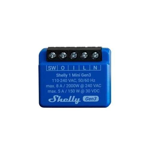 Shelly 1 Mini Gen3 - Relais | WLAN + Bluetooth Schaltaktor (8A)