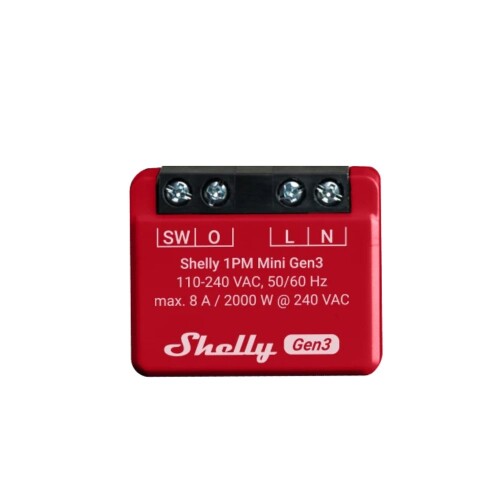Shelly 1PM Mini Gen3 - Relais | WLAN + Bluetooth Schaltaktor + Messfunktion (8A)